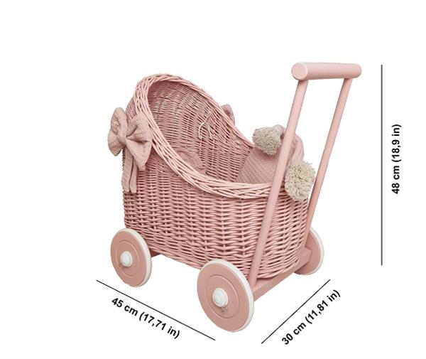 Grote foto poppenwagen roze met roze dekens roze met roze dekens kinderen en baby poppen