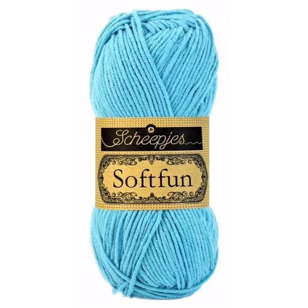 Grote foto scheepjes softfun 50 gram 2423 bright turquoise verzamelen overige verzamelingen