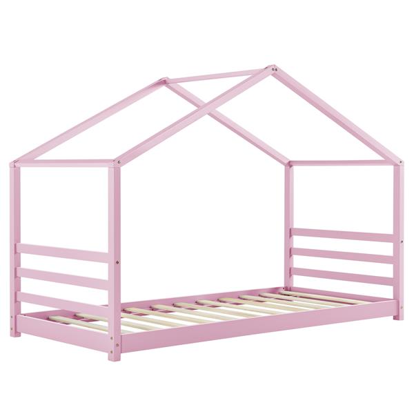 Grote foto kinderbed huisbed met bedbodem 90x200 cm roze huis en inrichting overige