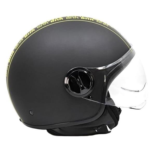 Grote foto bhr 835 vespa helm zwart stripe motoren kleding