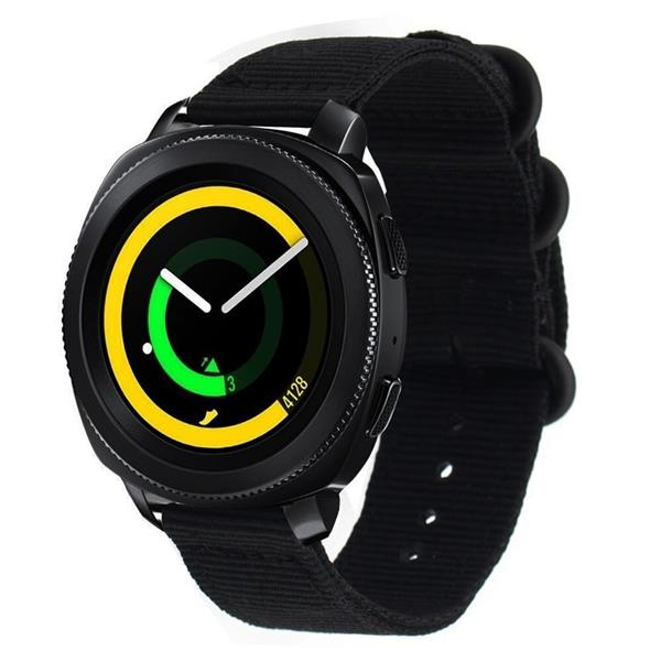 Grote foto drphone swb1 smart watch bandje roestvrij staal gesp nylon 22mm zwart kleding dames horloges