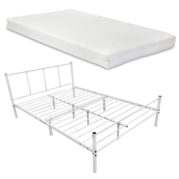 Grote foto metalen bedframe hercules met matras 120x200 cm wit huis en inrichting bedden