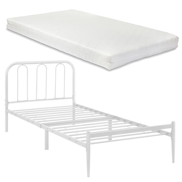 Grote foto metalen bedframe hanko wit met matras 90x200 cm huis en inrichting bedden