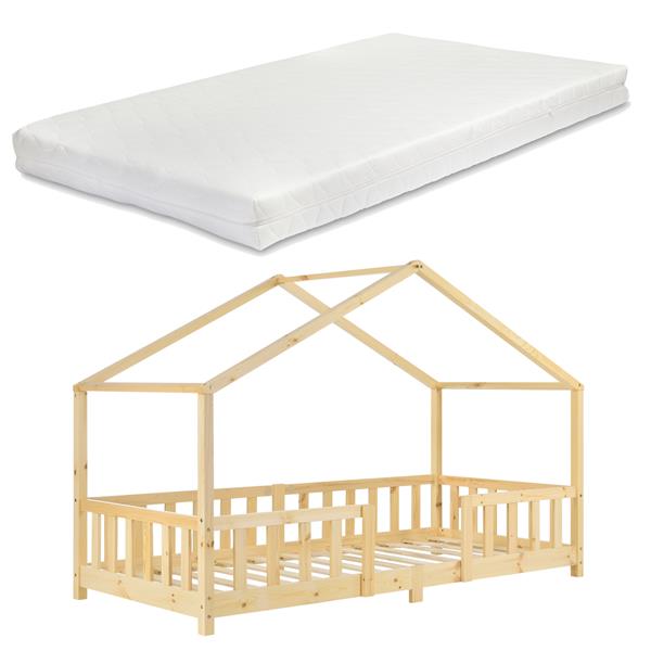 Grote foto kinderbed treviolo met matras 90x200 cm houtkleurig huis en inrichting overige