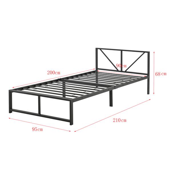 Grote foto metalen bed meran bedframe met matras zwart 90x200 cm huis en inrichting bedden