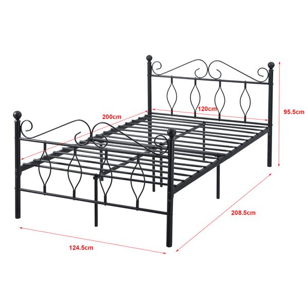 Grote foto metalen bedframe apolda met matras zwart 120x200 cm huis en inrichting bedden