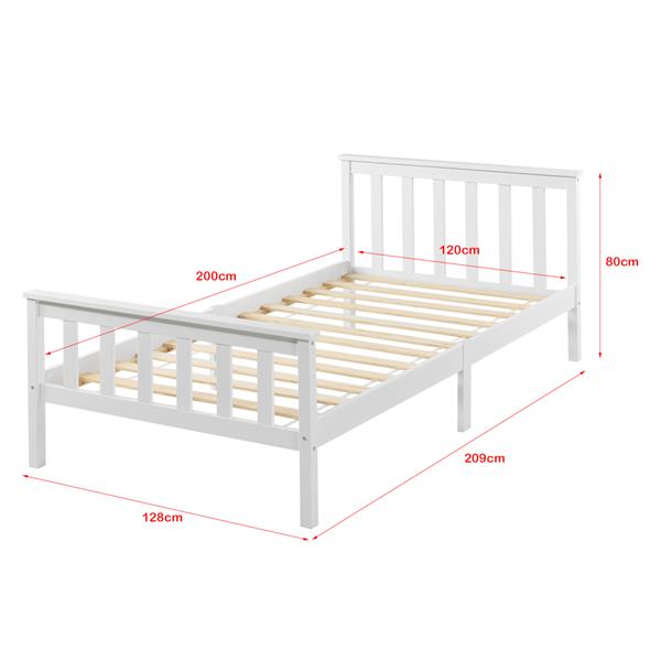 Grote foto houten bed breda met bedbodem en matras 120x200 cm wit huis en inrichting bedden