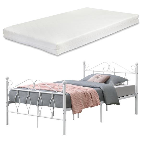 Grote foto metalen bedframe apolda met matras wit 120x200 cm huis en inrichting bedden