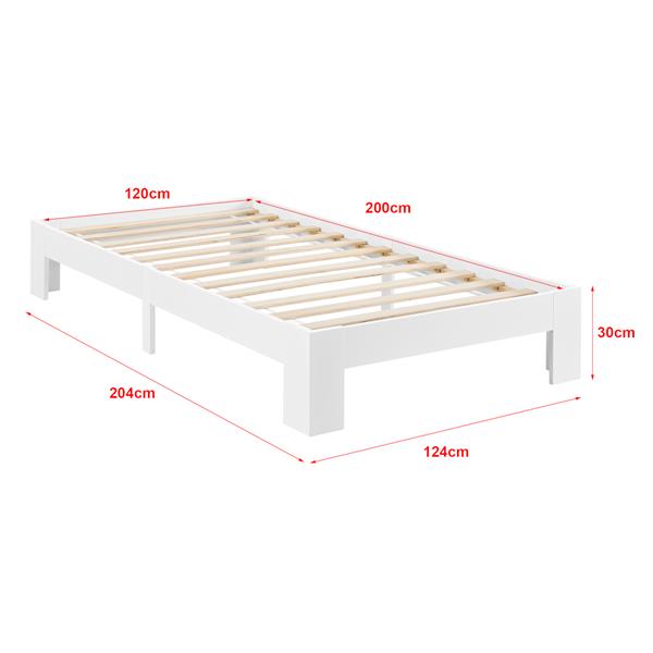 Grote foto houten bed raisio grenen met matras 120x200 cm wit huis en inrichting bedden