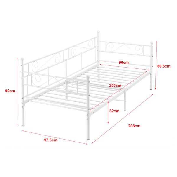 Grote foto eenpersoons slaapbank kerava met matras 90x200 cm wit huis en inrichting bedden