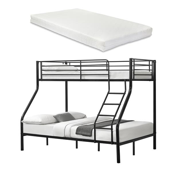 Grote foto metalen stapelbed kinderbed met matrassen 210x147 5x168 zwart huis en inrichting bedden