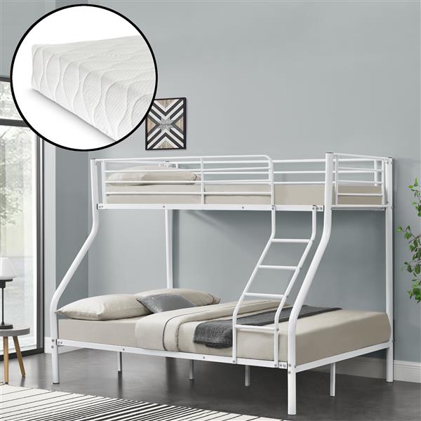 Grote foto metalen stapelbed kinderbed met matrassen 210x147 5x168 wit huis en inrichting bedden