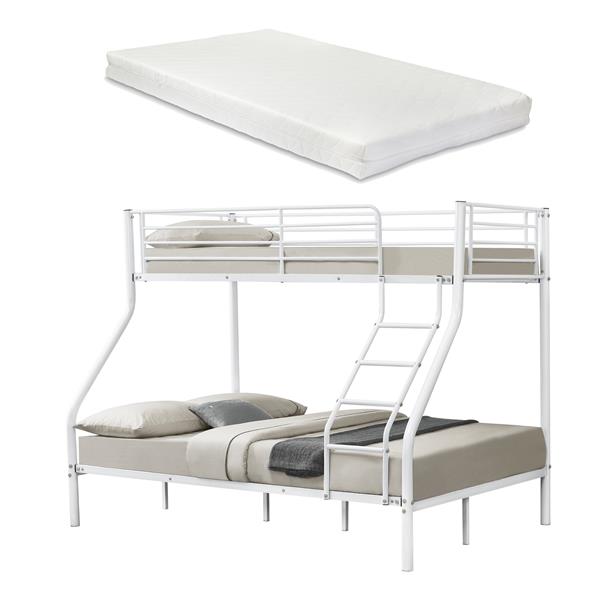 Grote foto metalen stapelbed kinderbed met matrassen 210x147 5x168 wit huis en inrichting bedden