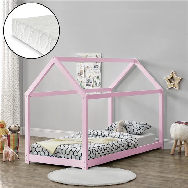 Grote foto kinderbed huisbed 200x90 met matras roze huis en inrichting overige