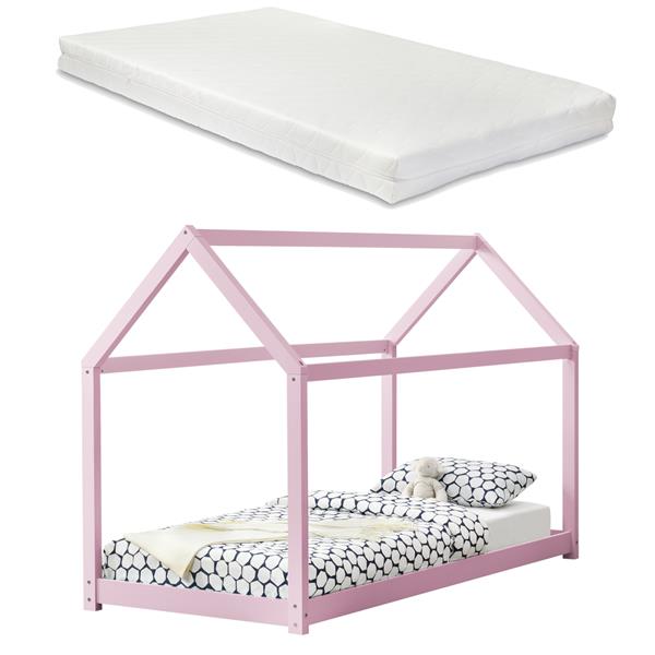 Grote foto kinderbed huisbed 200x90 met matras roze huis en inrichting overige