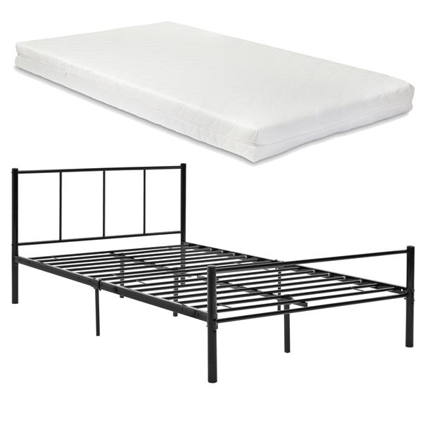 Grote foto metalen bedframe hercules incl. matras zwart 120x200 cm huis en inrichting bedden