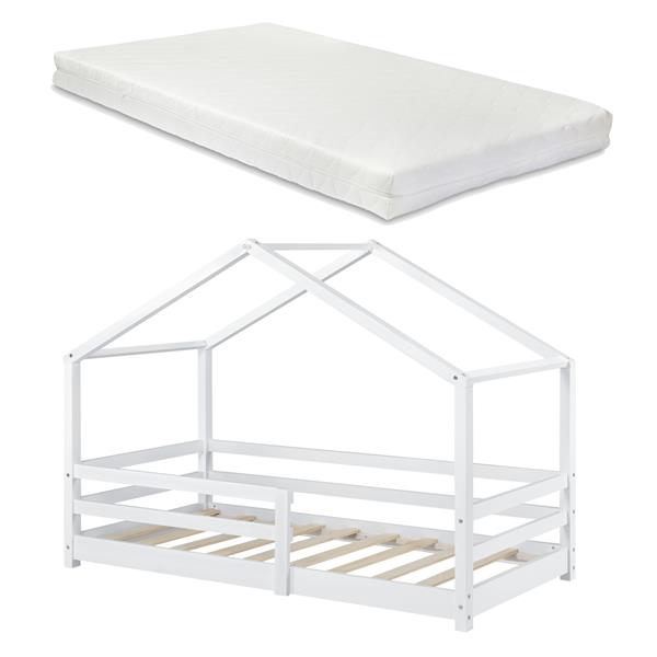 Grote foto kinderbed kn tten grenen huisbed met matras 90x200 cm wit huis en inrichting overige