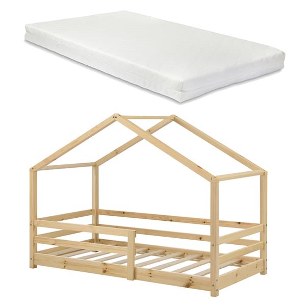 Grote foto kinderbed kn tten grenen huisbed met matras 90x200 cm hout huis en inrichting overige