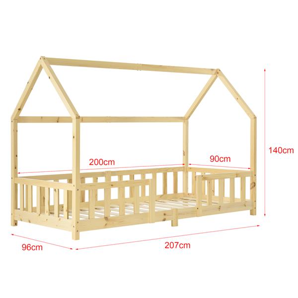 Grote foto kinderbed sisimiut met uitvalbeveiliging en matras 90x200 hout huis en inrichting overige