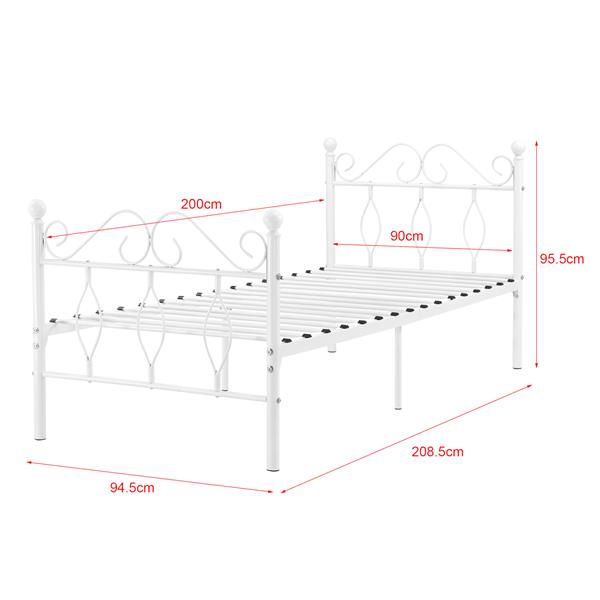 Grote foto metalen bedframe apolda met matras wit 90x200 cm huis en inrichting bedden