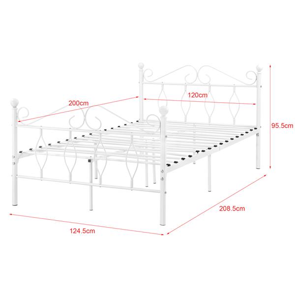 Grote foto metalen bedframe apolda met matras wit 120x200 cm huis en inrichting bedden