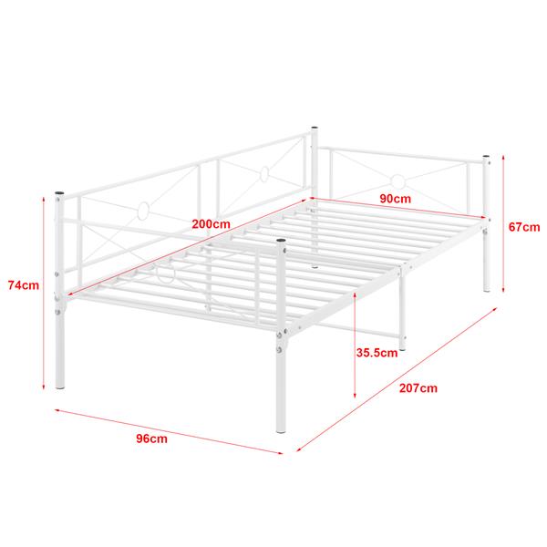 Grote foto metalen bed alvesta met bedbodem en matras 90x200 cm wit huis en inrichting bedden