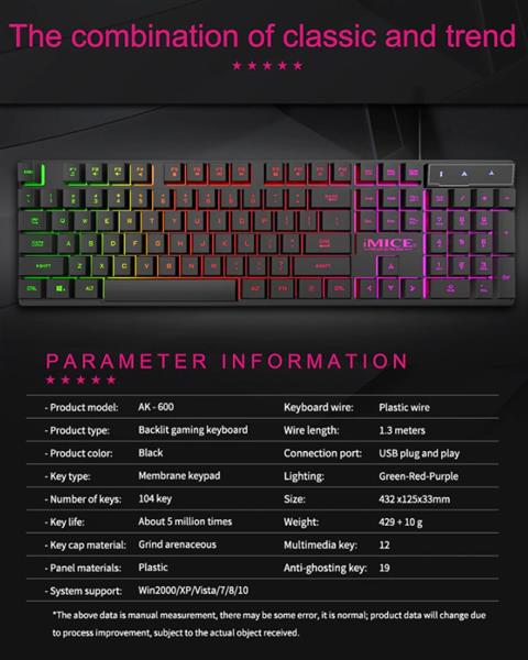 Grote foto elementkey ak60 gaming usb keyboard 104 toetsen multimedia toetsen led membraam klik computers en software overige computers en software