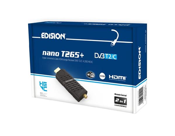 Grote foto edision nano t265 dvb t2c h.265 hevc telecommunicatie zenders en ontvangers