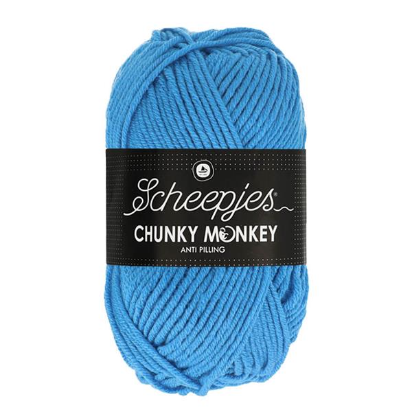 Grote foto scheepjes chunky monkey 100 gram 1003 cornflower blue verzamelen overige verzamelingen