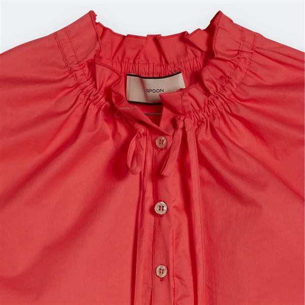 Grote foto spoon katoenen mouwloze blouse koraal maat 42 kleding dames blouses