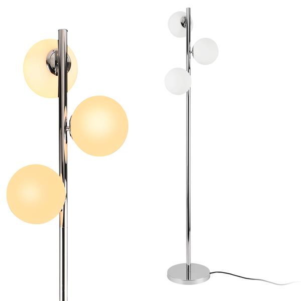 Grote foto staande lamp gent vloerlamp 154 cm chroom en wit 3xe14 huis en inrichting overige