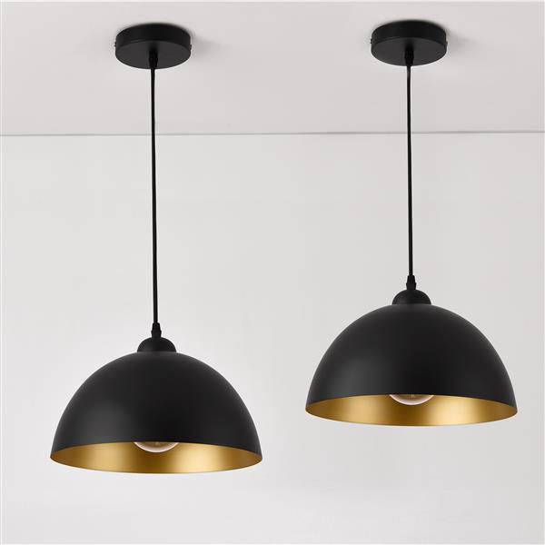 Grote foto hanglamp 18x 30 cm 2xe27 toulon set van 2 zwart en goud huis en inrichting overige