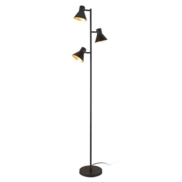 Grote foto lux.pro staande lamp pinntorp 162x15x20 cm metaal zwart huis en inrichting overige