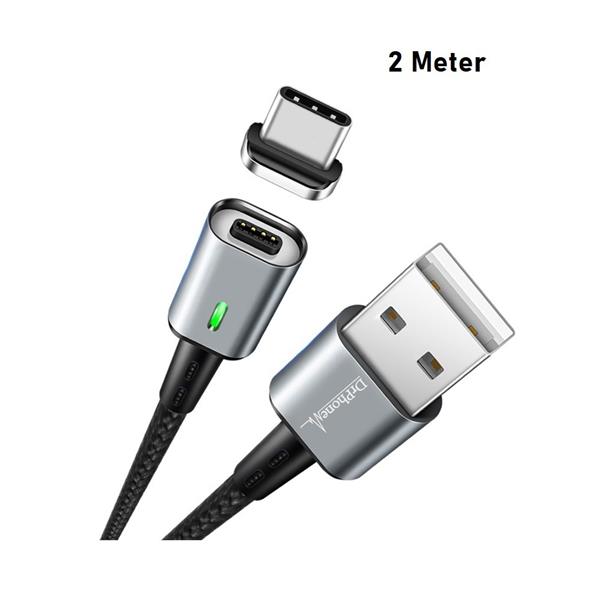 Grote foto drphone icon 2 meter magnetische type c kabel usb c oplaadkabel datakabel 3.0a support snella telecommunicatie opladers en autoladers