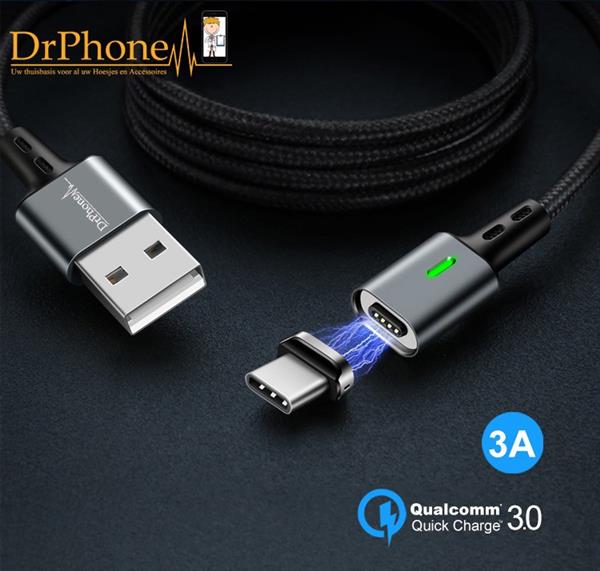 Grote foto drphone icon 2 meter magnetische type c kabel usb c oplaadkabel datakabel 3.0a support snella telecommunicatie opladers en autoladers