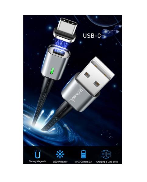 Grote foto drphone icon 2 meter magnetische type c kabel usb c oplaadkabel datakabel 3.0a support snella telecommunicatie opladers en autoladers