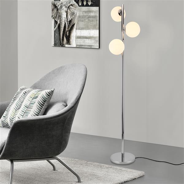 Grote foto staande lamp gent vloerlamp 154 cm chroom en wit 3xe14 huis en inrichting overige