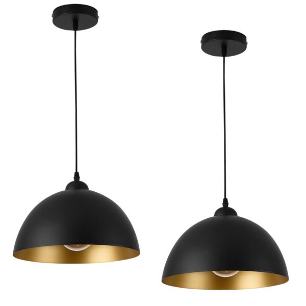 Grote foto hanglamp 18x 30 cm 2xe27 toulon set van 2 zwart en goud huis en inrichting overige