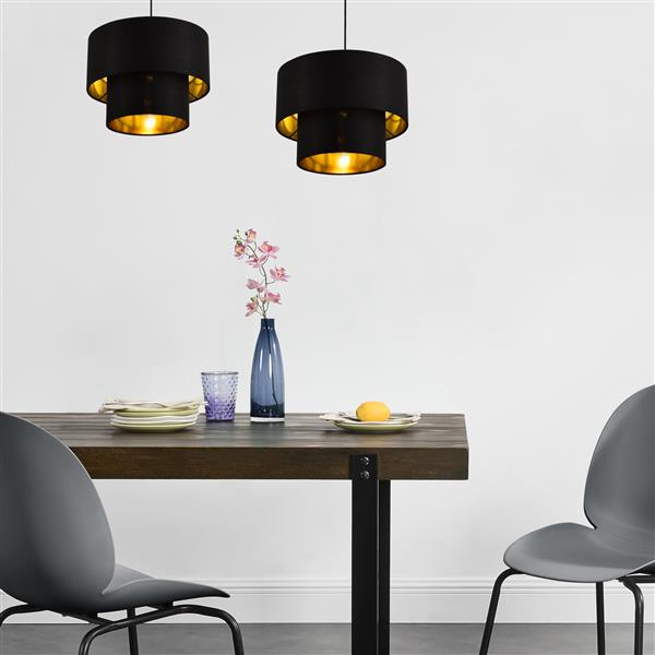 Grote foto design hanglamp lopar 149 cm metaal en stof e27 30 zwart huis en inrichting overige