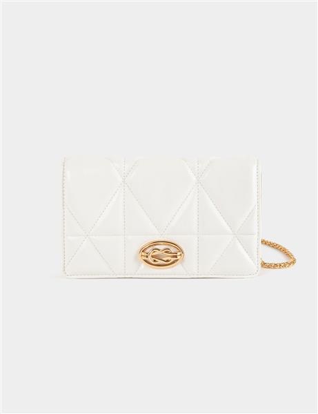 Grote foto quilted clutch bag with strap white ladies sieraden tassen en uiterlijk rugtassen