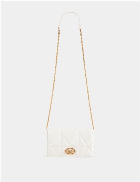 Grote foto quilted clutch bag with strap white ladies sieraden tassen en uiterlijk rugtassen