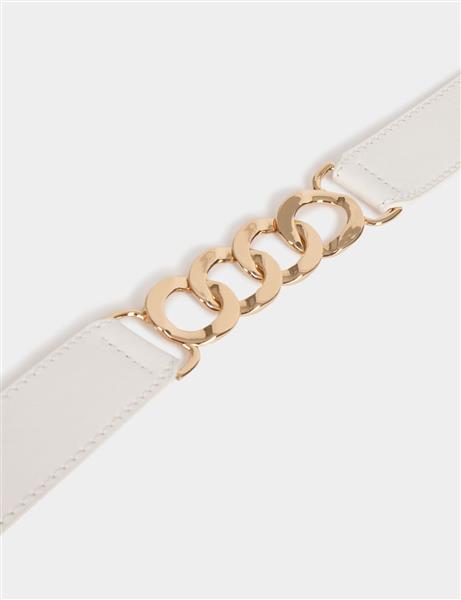 Grote foto belt with chain details white ladies kleding dames riemen