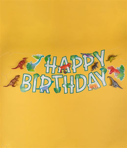 Grote foto happy birthday letterslinger dino 2 5m verzamelen overige verzamelingen