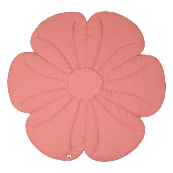 Grote foto linen bloom mat coral pink dahlia coral pink kinderen en baby complete kinderkamers