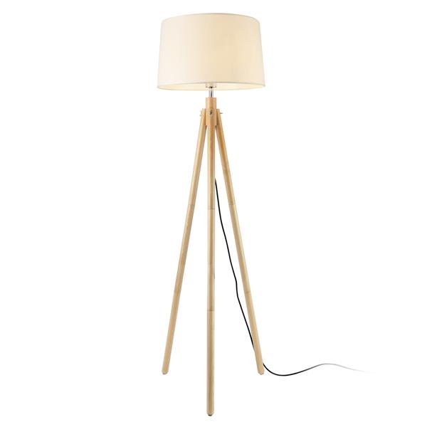 Grote foto staande lamp tomar vloerlamp 153 cm e27 houtkleurig en wit huis en inrichting overige