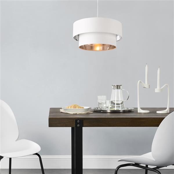 Grote foto design hanglamp lopar 149 cm metaal en stof e27 40 wit huis en inrichting overige