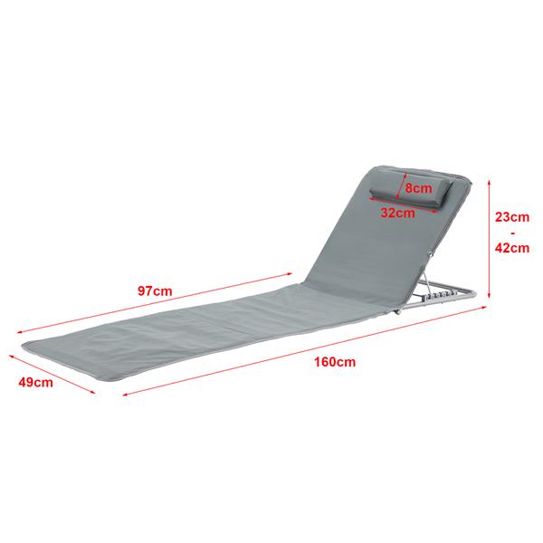 Grote foto en.casa strandmat cellorigo met rugleuning set van 2 donkergrijs caravans en kamperen caravan accessoires