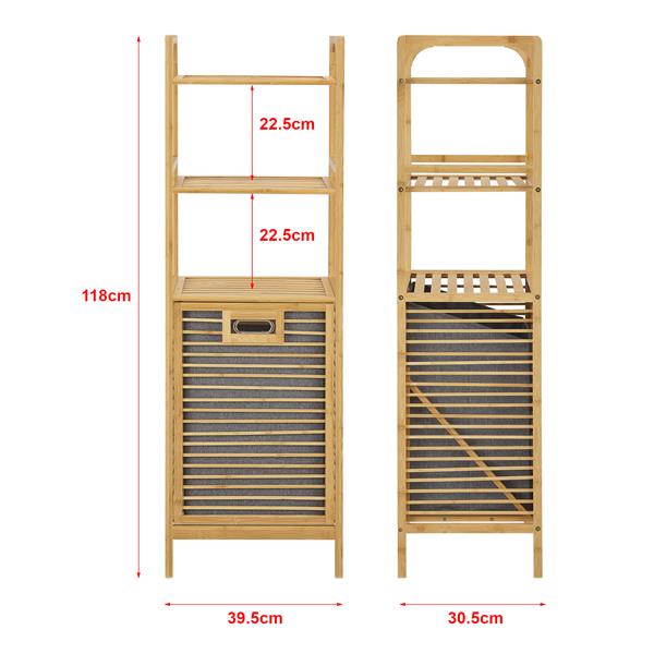 Grote foto en.casa wasmand tidaholm bamboe met 2 planken 118x39 5x30 5 cm huis en inrichting overige