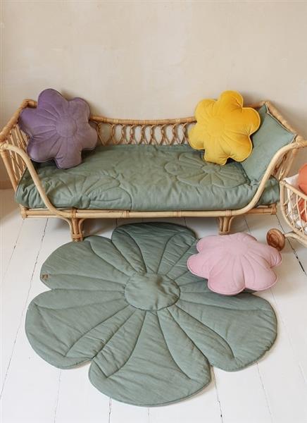 Grote foto linen bloom mat sage dark green dark green kinderen en baby complete kinderkamers