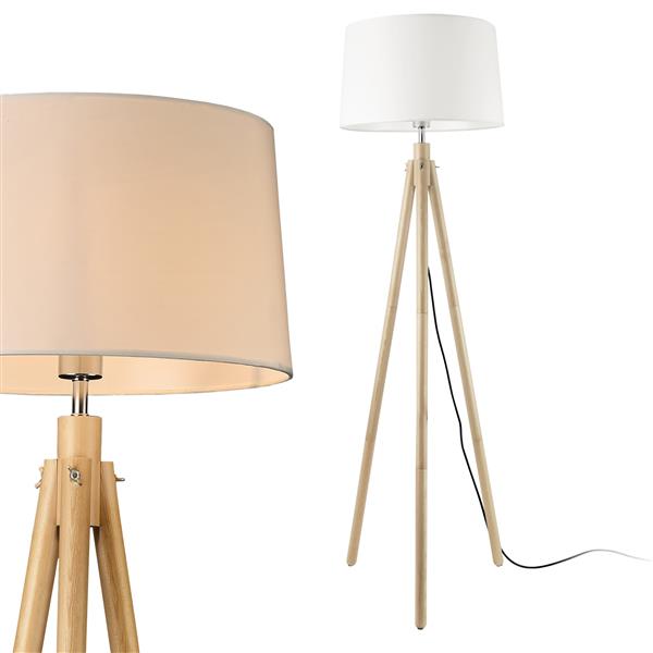 Grote foto staande lamp tomar vloerlamp 153 cm e27 houtkleurig en wit huis en inrichting overige